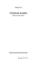 Copertina  Yitzhak Rabin : 1210 giorni per la pace